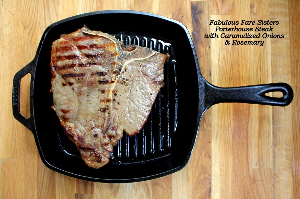 Porterhouse Steak with Caramelized Onions & Rosemary