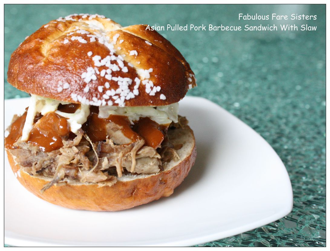 Asian Pulled Pork Barbecue Sandwich With Slaw 4