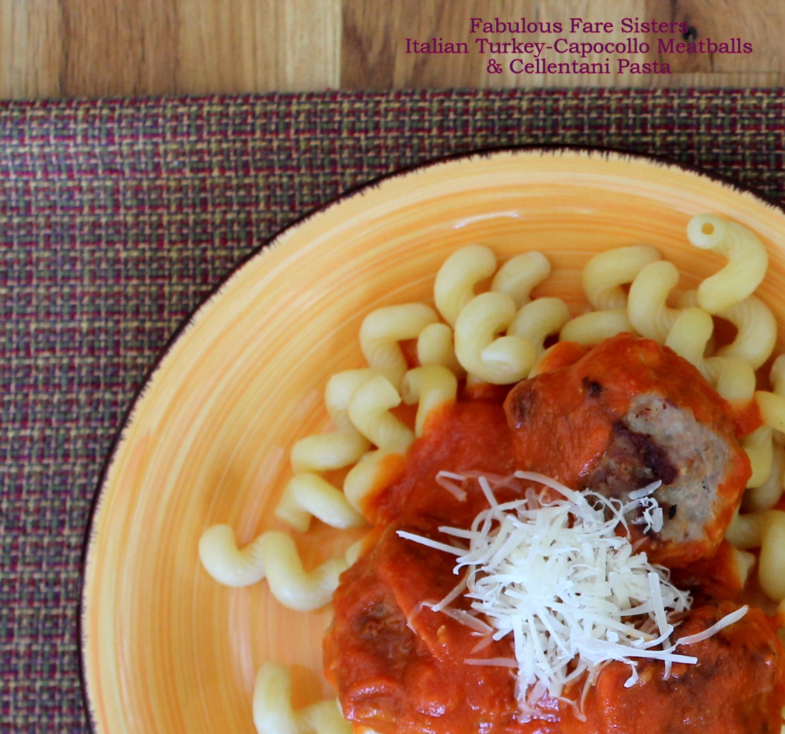 Italian TurkeyCapocollo Meatballs & Cellentani Pasta Fabulous Fare