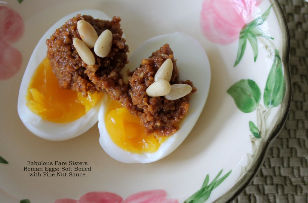 Roman Eggs: Soft Boiled with Pine Nut Sauce