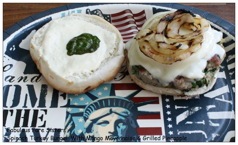 Spinach Turkey Burger With Mango Mayonnaise &amp; Grilled Pineapple 5