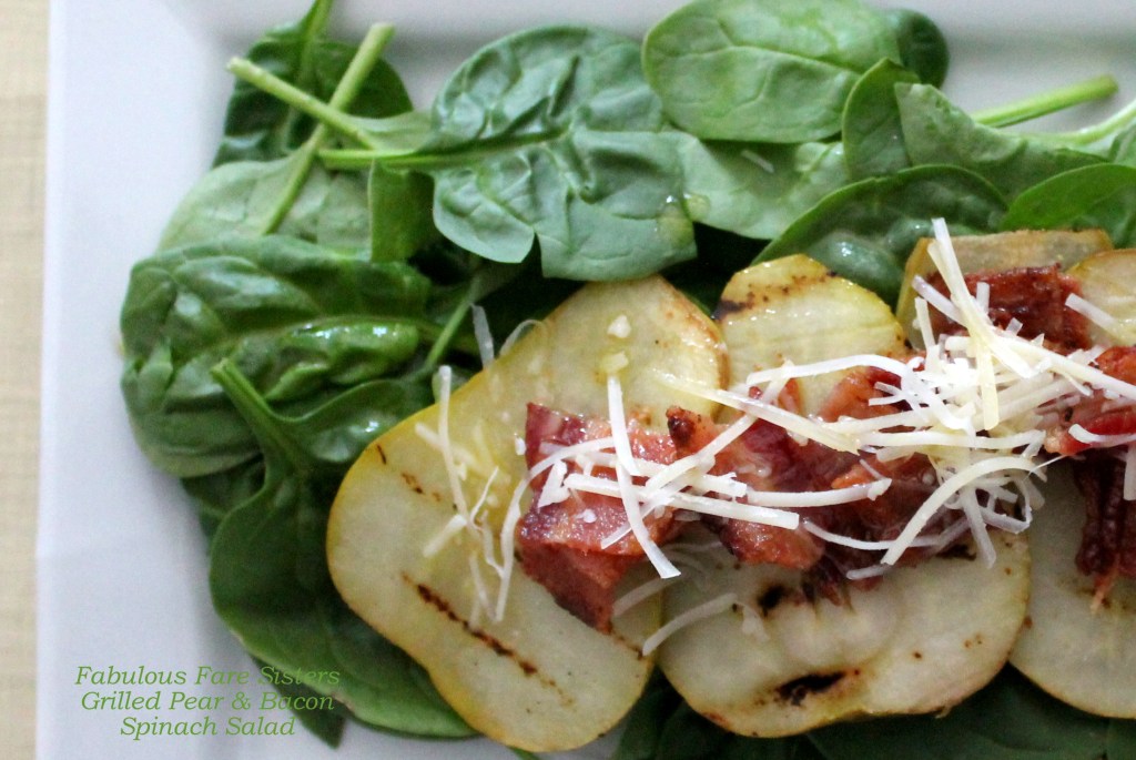 Grilled Pear & Bacon Spinach Salad