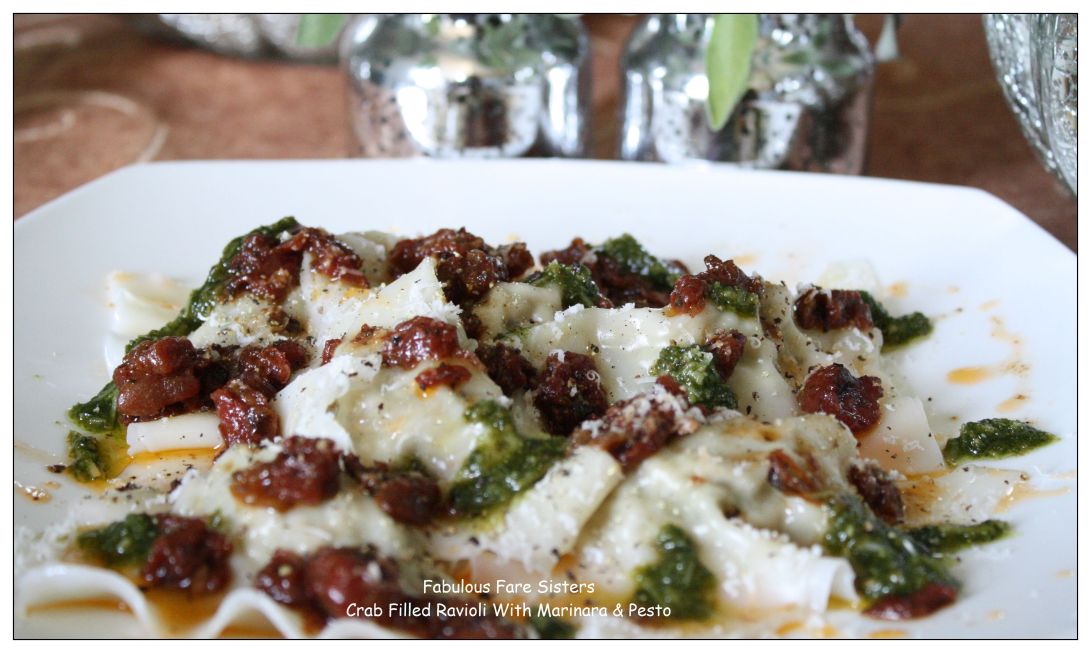 crab-filled-ravioli-with-marinara-pesto-1