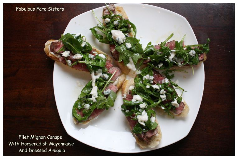 filet-mignon-canape-with-horseradish-mayonnaise-and-dressed-arugula-1