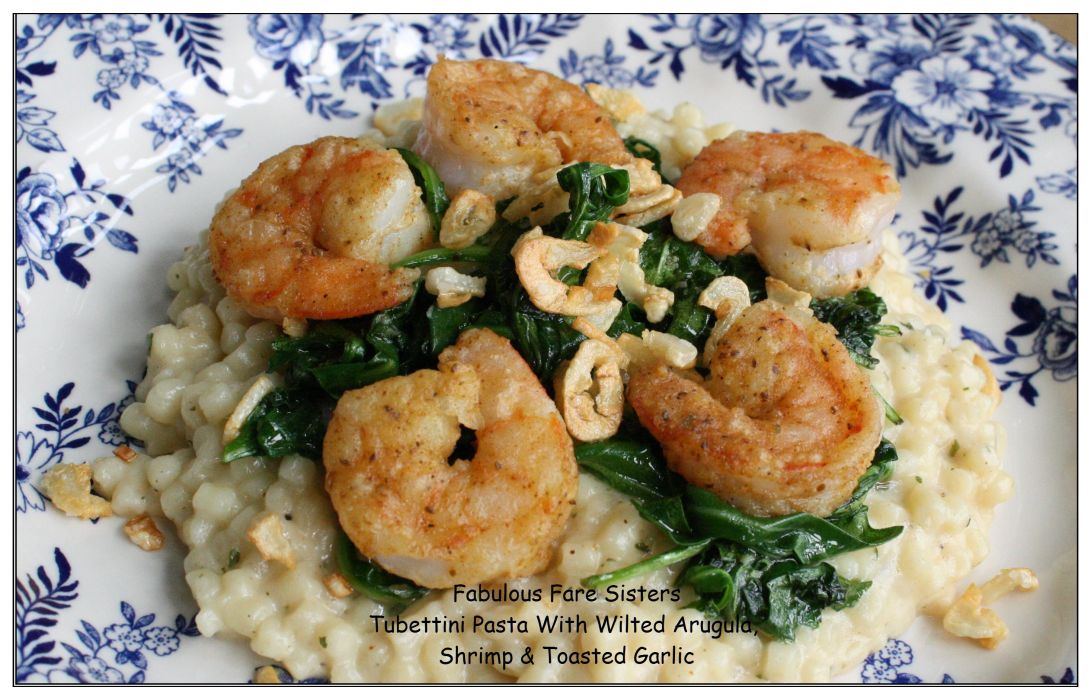 tubettini-pasta-with-wilted-arugula-shrimp-toasted-garlic-1