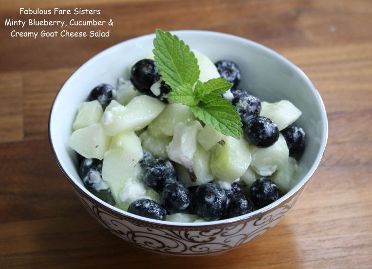 Minty Blueberry, Cucumber & Creamy Goat Cheese Salad