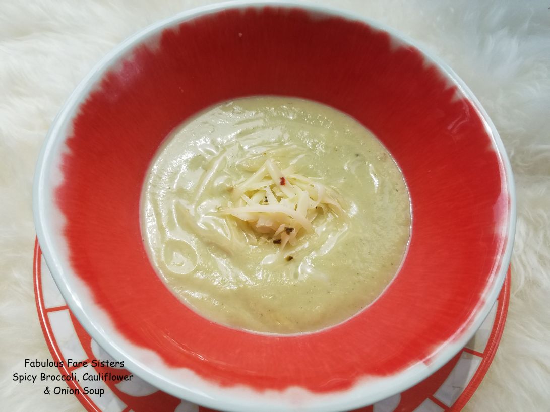 Spicy Broccoli, Cauliflower & Onion Soup